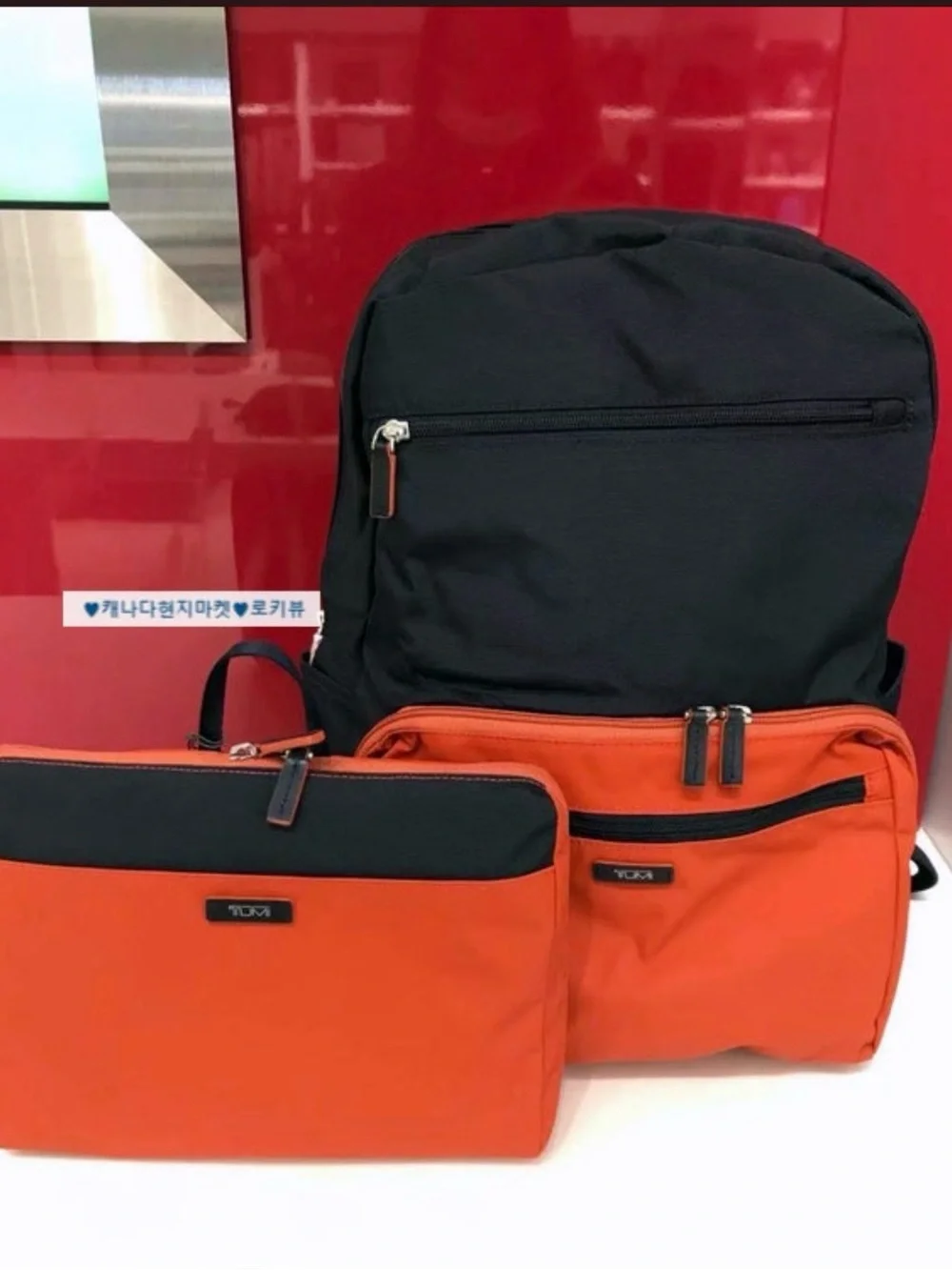 Tumi Foldable Backpack Orange Black NEW